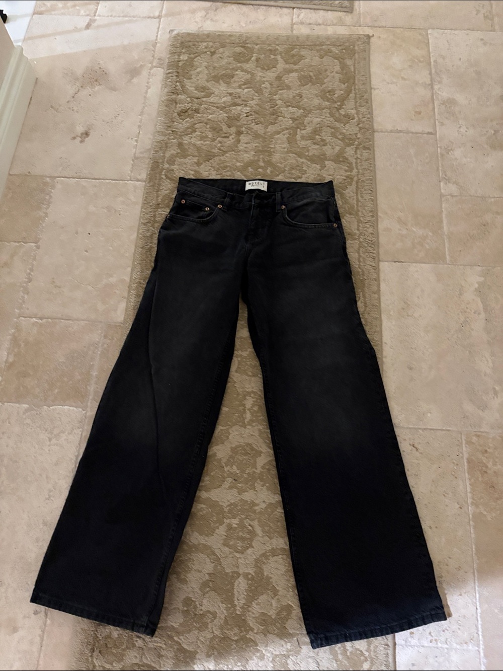 Motel Rocks Women’s Black Low Rise Baggy Jeans
